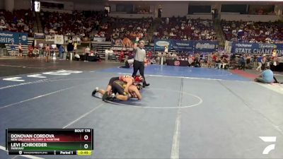 D 2 150 lbs Cons. Round 2 - Levi Schroeder, Parkway vs Donovan Cordova, New Orleans Military & Maritime