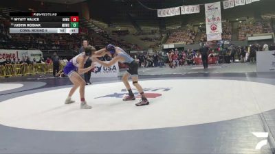 Schoolboys - 105 lbs Cons. Round 5 - Justin Rosiak, Mad Dawg Wrestling Club vs Wyatt Valice, USA Gold Wrestling Club