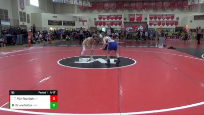 95 lbs Cons. Round 3 - Teagan Van Nurden, Kimball Wrestling vs Beau Grunefelder, Napoleon Royal Force