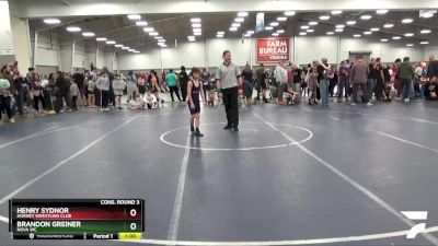 70 lbs Cons. Round 3 - Henry Sydnor, Hornet Wrestling Club vs Brandon Greiner, Nova WC