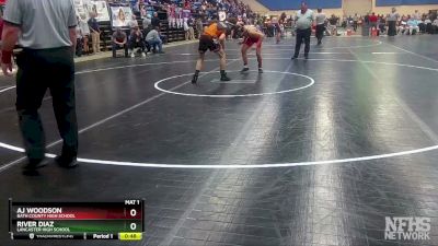 1 - 144 lbs Cons. Round 2 - River Diaz, Lancaster High School vs AJ Woodson, Bath County High School