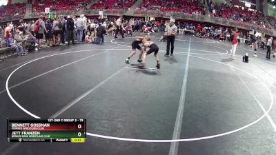 75 lbs Quarterfinal - Bennett Gossman, Pioneer Wrestling Club vs Jett Franzen, Broken Bow Wrestling Club