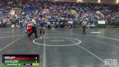 2 - 285 lbs Semifinal - Orrin King, Virginia High vs Nathan Lopez, Central (Woodstock)