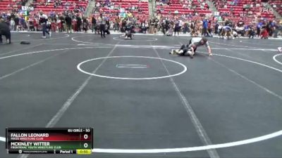 50 lbs Cons. Round 3 - McKinley Witter, Frontenac Youth Wrestling Club vs Fallon Leonard, Maize Wrestling Club