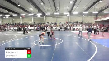 123 lbs Consi Of 8 #2 - Adysen Martinez, Aztec vs CeJae Snyder, Southwest Hammers