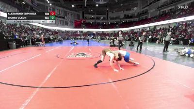 150 lbs Cons. Round 1 - Alezandro Espinoza, Nampa vs Jiraiya Olson, Vallivue