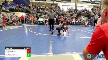 49 lbs Quarterfinal - Beau Bloyed, Carl Albert Little League vs Holden Workman, Perry Wrestling Academy