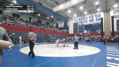 145 lbs 7th Place - Brady Rightweiser, Burgettstown vs Harper Sipes, Quaker Valley