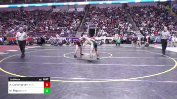 145 lbs 3rd Place - Asher Cunningham, State College vs Matt Repos, Central Dauphin
