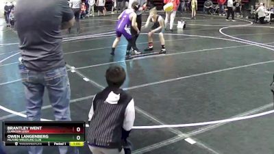 112 lbs Quarterfinal - Owen Langenberg, Milford Wrestling Club vs Brantley Went, Clarkson Leigh