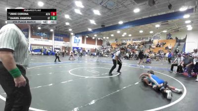 106 lbs 5th Place Match - Daniel Zamora, Grand Terrace vs Zeke Corona, Alta Loma