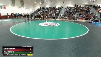 132 lbs Champ. Round 2 - Carter Evans, Natrona County vs Ryu Moreno, Worland