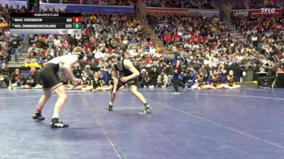 3A-138 lbs 1st Place Match - Mac Crosson, Indianola vs Wil Oberbroeckling, Southeast Polk