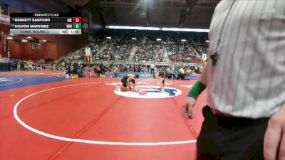 2A-132 lbs Cons. Round 2 - Kolton Martinez, Wind River vs Bennett Sanford, Greybull/Riverside