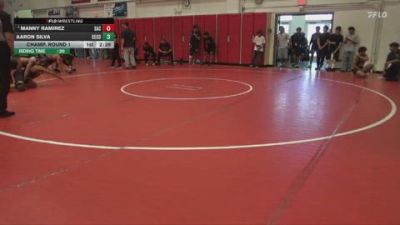 141 lbs Champ. Round 1 - Manny Ramirez, Santa Ana College vs Aaron Silva, Cerritos College