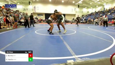 285 lbs 5th Place - Jaiden Burns, Tulsa Blue T Panthers vs Devin Harlin, Muskogee Wrestling Federation