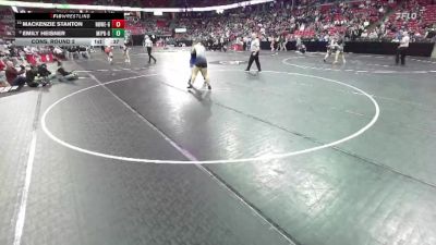 Girls 185 lbs Cons. Round 2 - Mackenzie Stanton, New Berlin West/Eisen.-Girls vs Emily Heisner, Mineral Point-Girls
