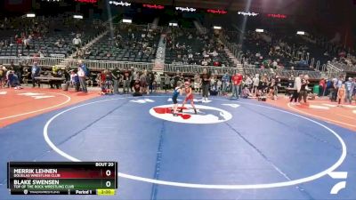 49 lbs Quarterfinal - Merrik Lehnen, Douglas Wrestling Club vs Blake Swensen, Top Of The Rock Wrestling Club