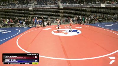 53 lbs Cons. Round 4 - Layton West, Green River Grapplers Wrestling vs Cotey Smith, North Big Horn Rams