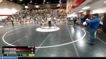 132 lbs Quarterfinal - Gavin Groves, Lincoln Middle School vs Caden Kisling, Shoshoni Junior High School