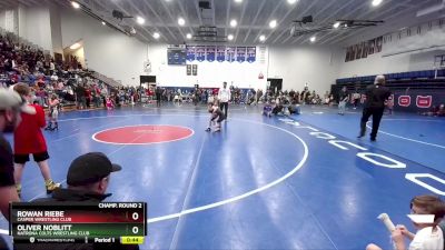 49 lbs Champ. Round 2 - Oliver Noblitt, Natrona Colts Wrestling Club vs Rowan Riebe, Casper Wrestling Club