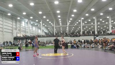 190 lbs Jaida Kuntz, Texas Blue vs Adalyn Holmes, Michigan Red