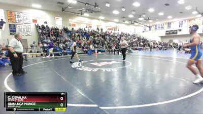 144 lbs Semifinal - Gianluca Munoz, Bishop Amat vs CJ DePalma, Newbury Park