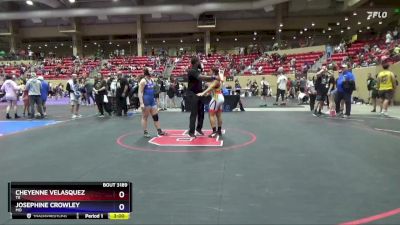 145 lbs Cons. Round 3 - Cheyenne Velasquez, TX vs Josephine Crowley, MO