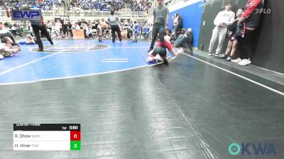 75 lbs Quarterfinal - Ryder Shaw, Barnsdall Youth Wrestling vs Hailen Hiner, Pawnee Wrestling Club