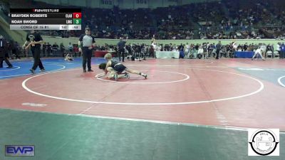 87 lbs Consi Of 16 #1 - Brayden Roberts, Claremore Wrestling Club vs Noah Sword, Lincoln Christian