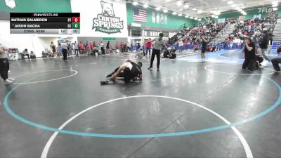 138 lbs Cons. Semi - Jason Bacha, Canyon Springs vs Nathan Salmeron, Paloma Valley
