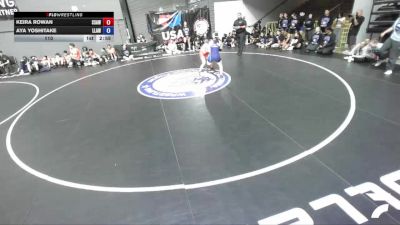 115 lbs Keira Rowan, SAWA - Sacramento Area Wrestling Association vs Aya Yoshitake, LAWA - Los Angles Wrestling Association