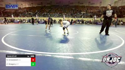 85 lbs Consi Of 8 #1 - Dylan Crossland, SEO Wrestling Club vs Zoie Gregory, Tulsa Blue T Panthers