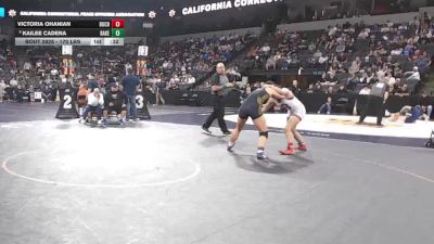 170 lbs Consi Of 8 #2 - Victoria Ohanian, Buchanan (CS) vs Kailee Cadena, Bakersfield Christian (CS)