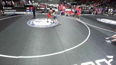 132 lbs CJ Lopez, SAWA - Sacramento Area Wrestling Association vs Evan Vasquez, KCWA - Kern County Wrestling Association