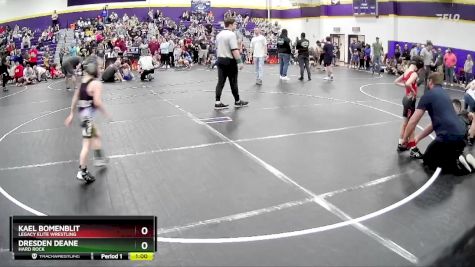 52 lbs Quarterfinal - Kael Bomenblit, Legacy Elite Wrestling vs Dresden Deane, Hard Rock