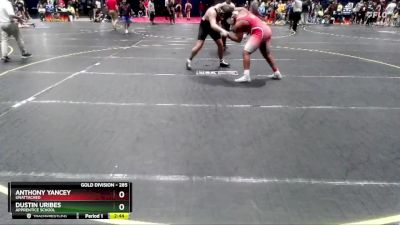 285 lbs Cons. Round 2 - Anthony Yancey, Unattached vs Dustin Uribes, Apprentice School