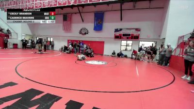 JH 96 lbs Champ. Round 2 - Cecily Brandon, MUSTANG vs Cadence Beavers, CHICKASHA