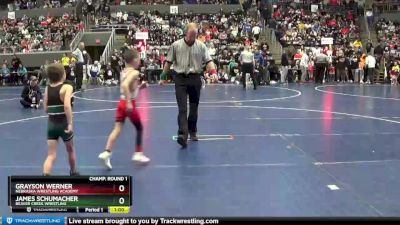 50 lbs Champ. Round 1 - Grayson Werner, Nebraska Wrestling Academy vs James Schumacher, Beaver Creek Wrestling