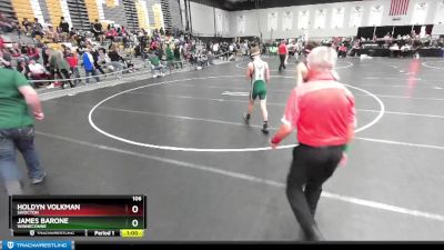 106 lbs Cons. Round 3 - Holdyn Volkman, Shiocton vs James Barone, Winneconne