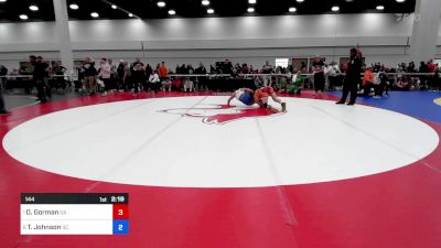 144 lbs 1/4 Final - Drew Gorman, Georgia vs Thomas Johnson, South Carolina