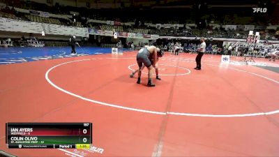 157 lbs Placement (16 Team) - Colin Olivo, St. Augustine Prep vs Ian Ayers, Westfield