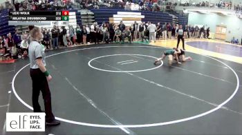 100 lbs. Cons. Round 7 - Lexi Wolk, Ste Genevieve vs Milayna Drummond, DeSoto