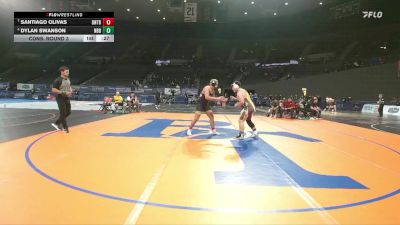 4A Boys 215 lbs Cons. Round 3 - Dylan Swanson, North Bend Boys vs Santiago Olivas, Ontario Boys
