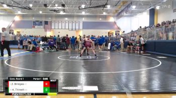 132 lbs Cons. Round 1 - Kelton Threatt, Desoto Central vs Zane Bridges, East Central High School