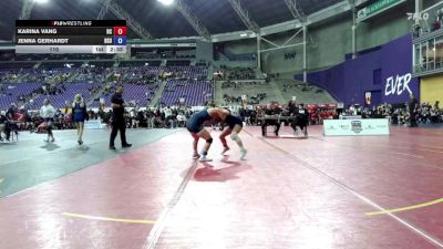 110 lbs Quarters & 1st Wb (16 Team) - Karina Vang, Doane vs Jenna Gerhardt, Dickinson State