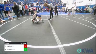 46 lbs Round Of 32 - Casen Marlow, Tuttle Wrestling vs Aspen Shelton, Team Tulsa Wrestling Club