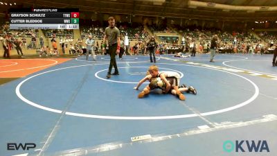 67 lbs Quarterfinal - Grayson Schultz, Team Tulsa Wrestling Club vs Cutter Bledsoe, Woodland Wrestling Club