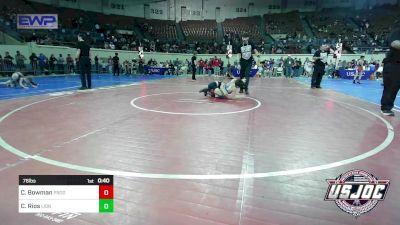 76 lbs Semifinal - Channing Bowman, Prodigy Elite Wrestling vs Cameron Rios, Lions Wrestling Academy