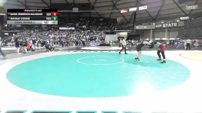 Girls 4A 190 lbs Cons. Round 3 - Nicole Cooke, Pasco (Girls) vs Nadha Vemmerath-Kulangara, Cascade (Everett) (Girls)